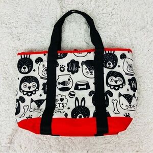 Petco Pet Tote waterproof Bag with Black, Red & animal Design